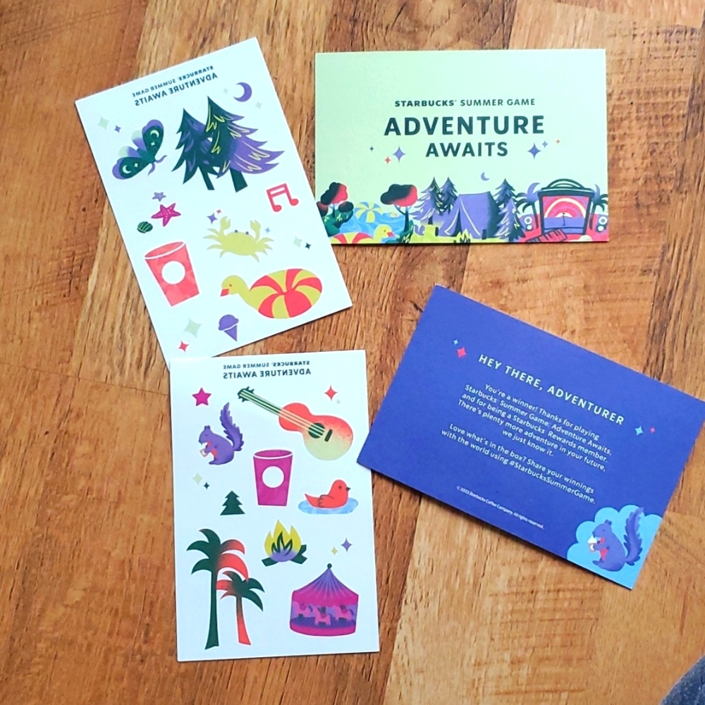 Starbucks Summer Game 2023‎ Limited Edition 2 Sheets of Tatoos
